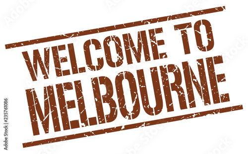 welcome to Melbourne stamp