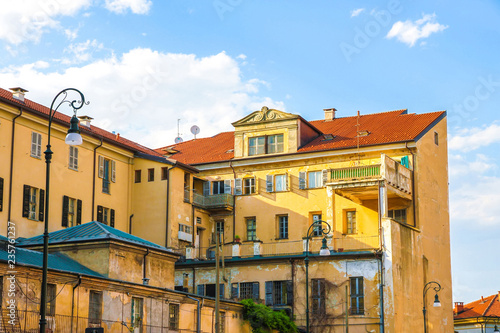 View on the historic architecture in Torino, Italy on a sunny day.