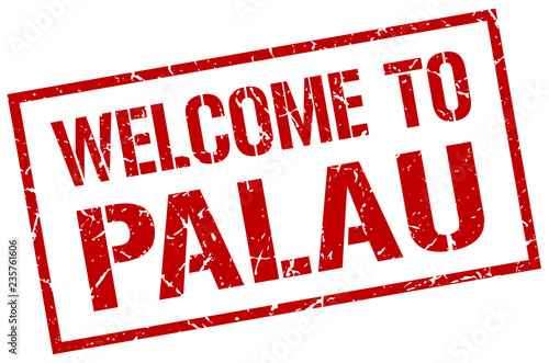 welcome to Palau stamp