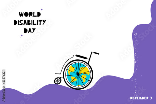 Wheelchair flat hand drawn vector illustration