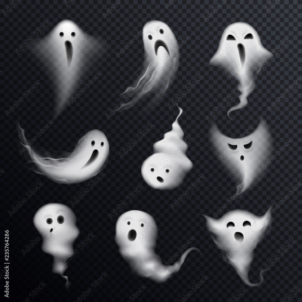 Ghost Realistic Set Transparent Ghost Realistic Set Transparent
