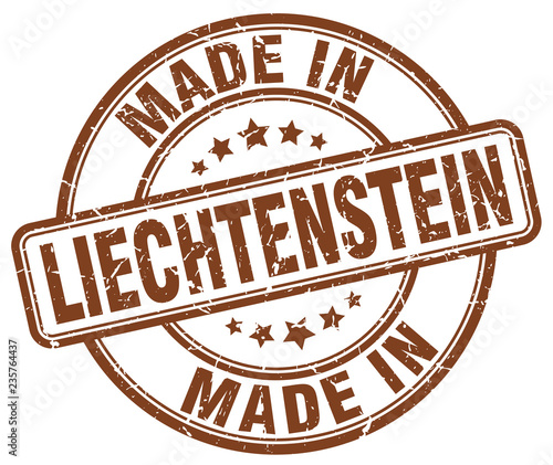 made in Liechtenstein brown grunge round stamp