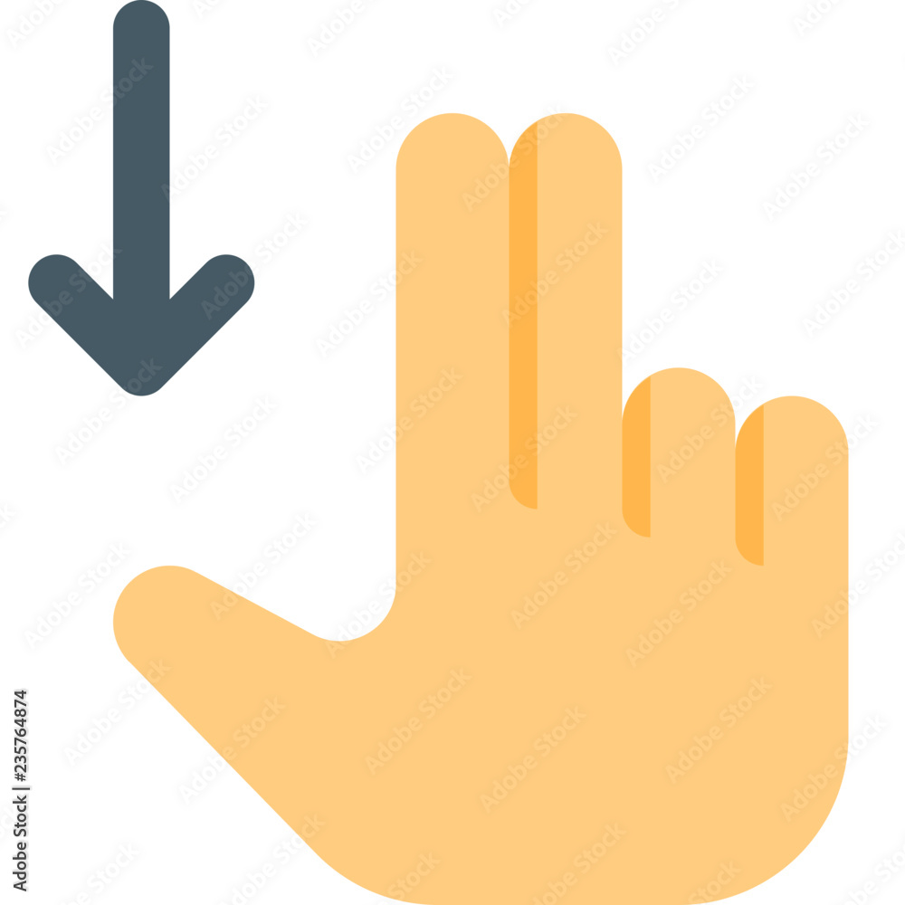 Obraz premium Swipe down using two fingers