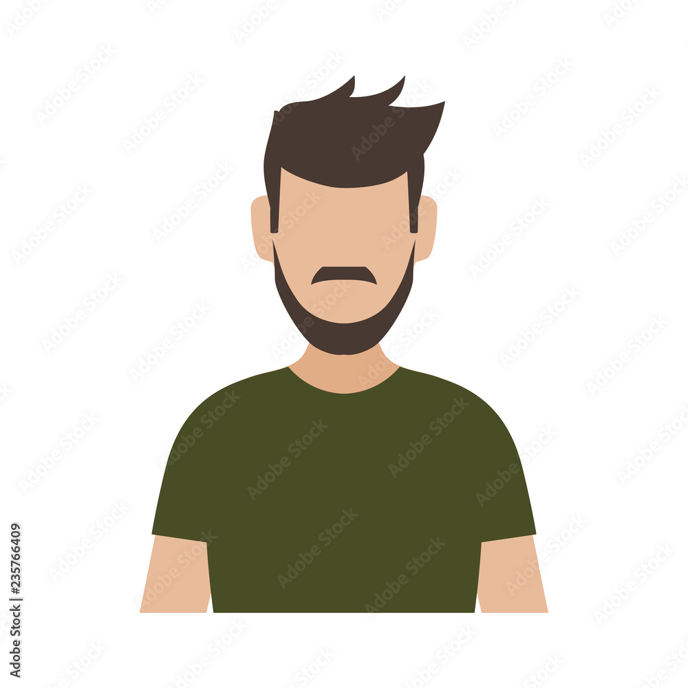 young man with beard avatar character