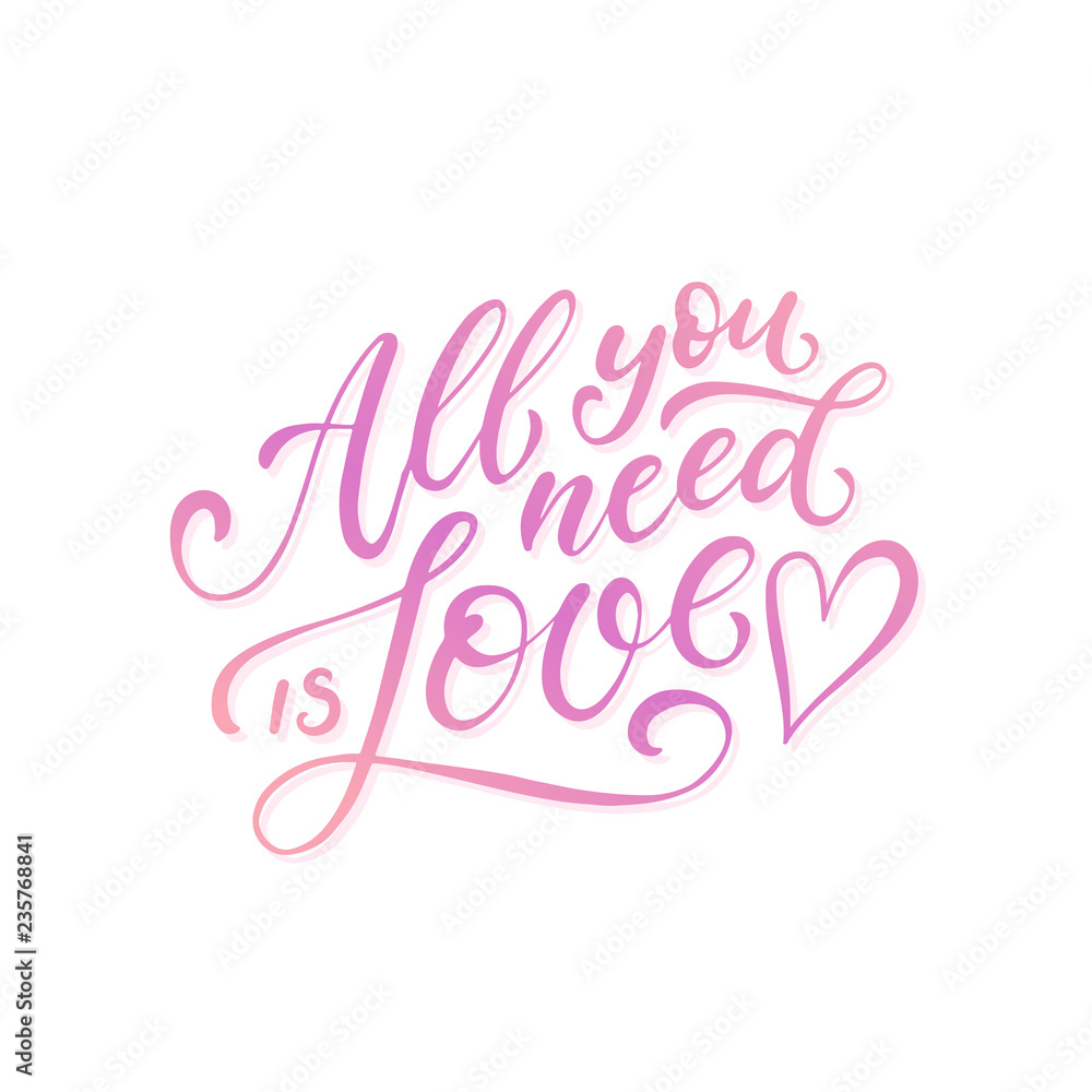 All you need is love lettering apparel t-shirt design. Vector vintage illustration. All you need is love lettering apparel t-shirt design. Vector vintage illustration.