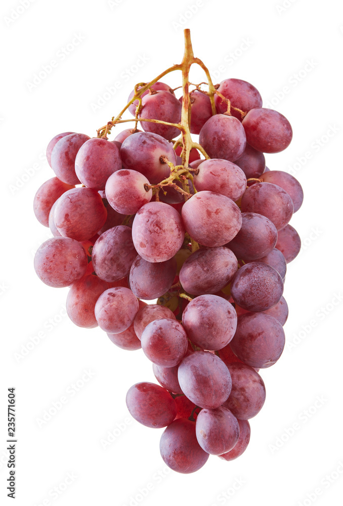 Fototapeta premium bunch of red grapes isolated on white background
