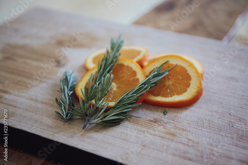 orange and herbs