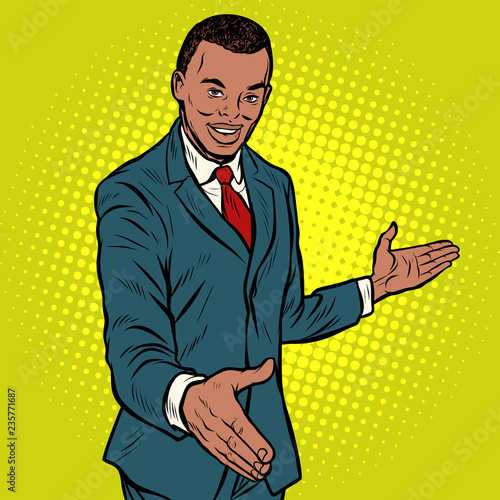 African businessman shaking hands
