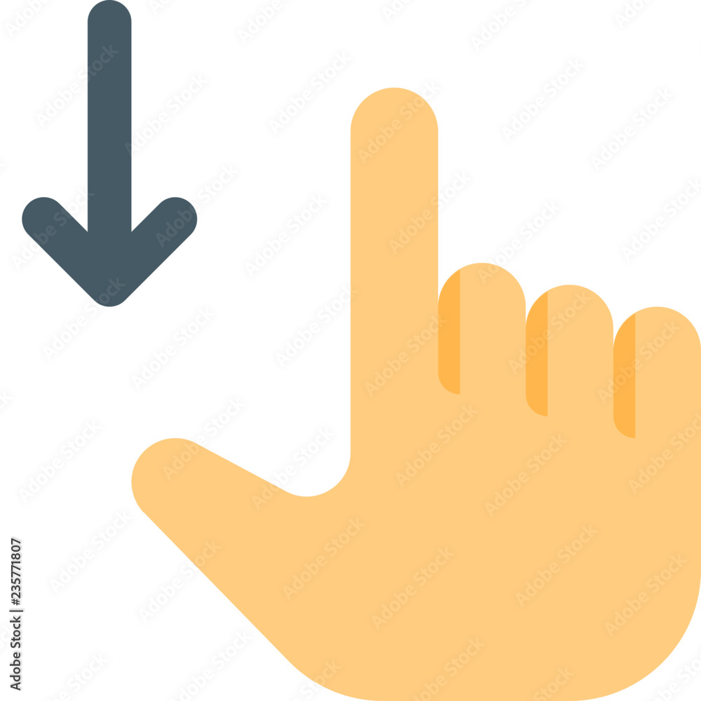 Scroll downwards with finger