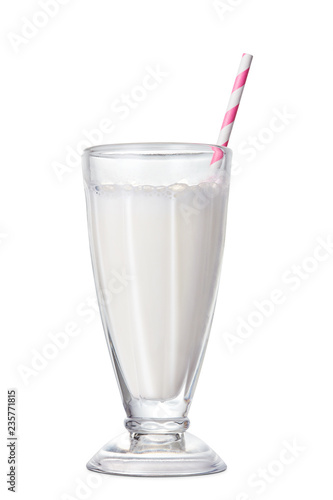 glass of milk cocktail isolated on white background