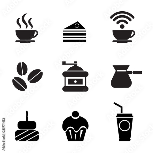 Cafe icon set. Vector illustration.
