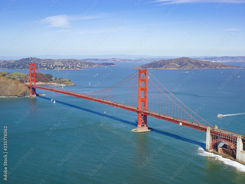 Fototapeta Golden Gate Bridge zdjęcie lotnicze