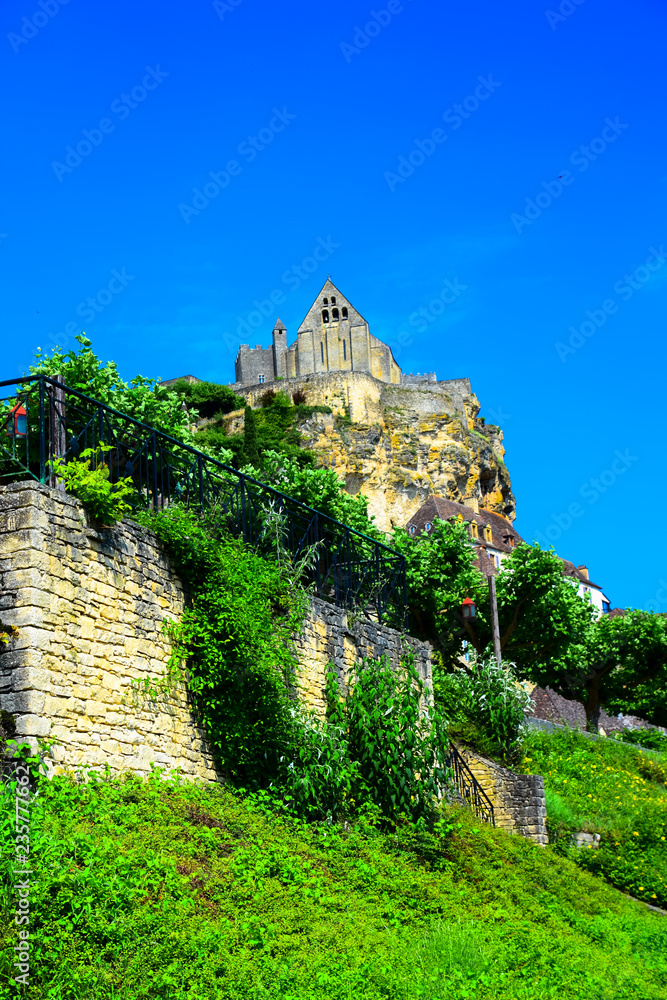 Fototapeta premium The medieval fortress and village of Beynac as seen from the Dordogne River in Aquitaine, France