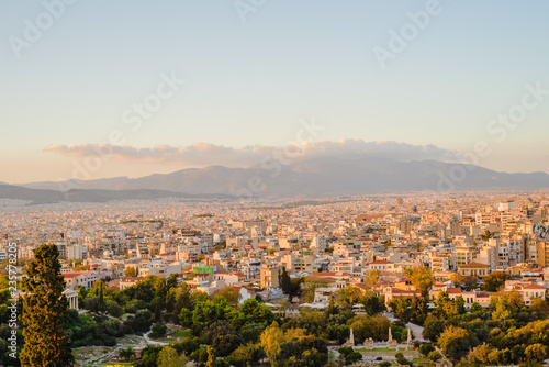 Athenes panorama, view from the acropolis, tourist place. Greece. Europe © conssuella