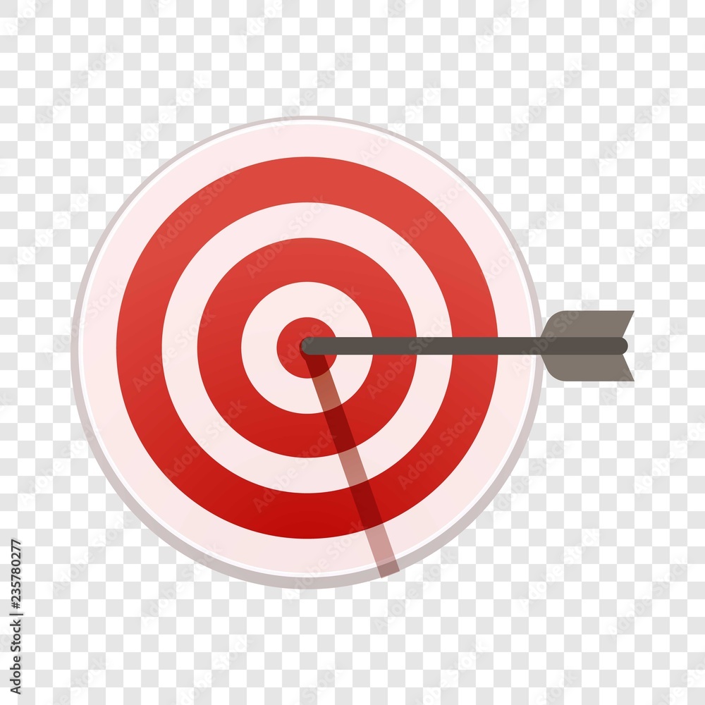 Bulls eye target icon. Cartoon of bulls eye target vector icon for web design  