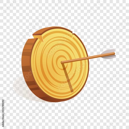 Wood target icon. Cartoon of wood target vector icon for web design  