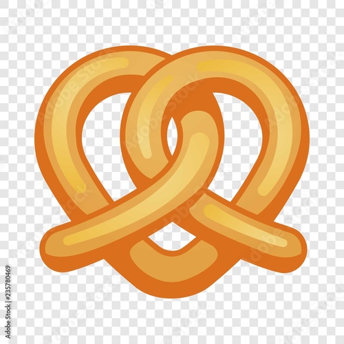 Heart pretzel icon. Cartoon of heart pretzel vector icon for web design  