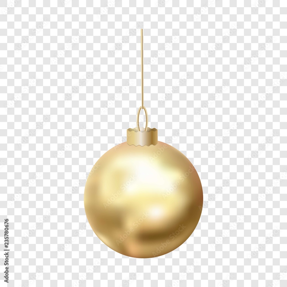 Gold christmas ball icon. Realistic illustration of gold christmas ball vector icon for web design   - obrazy, fototapety, plakaty 