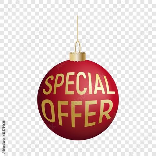 Special offer tree red ball icon. Realistic illustration of special offer tree red ball vector icon for web design  