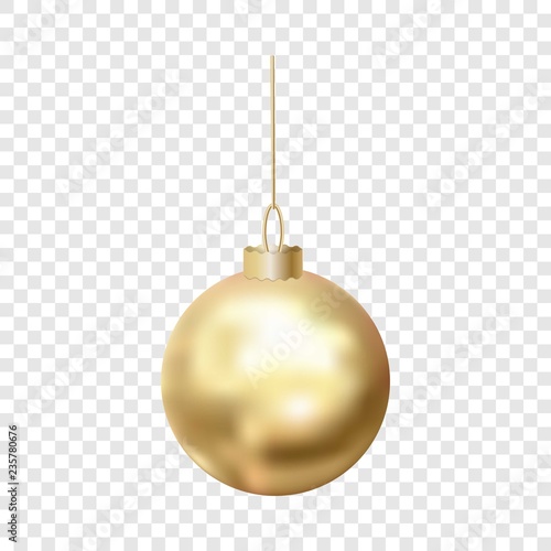 Gold christmas ball icon. Realistic illustration of gold christmas ball vector icon for web design  
