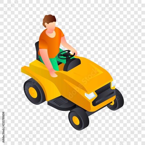 Cut grass machine icon. Isometric of cut grass machine vector icon for web design  