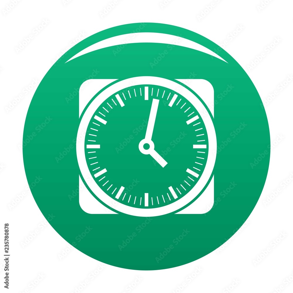 Clock retro icon. Simple illustration of clock retro vector icon for any design green Clock retro icon. Simple illustration of clock retro vector icon for any design green