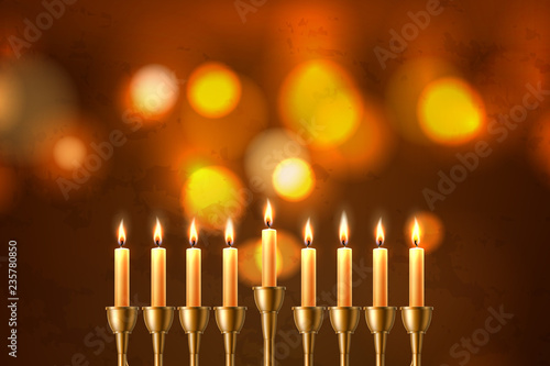 Vector hanukkah jewish holiday menorah david star
