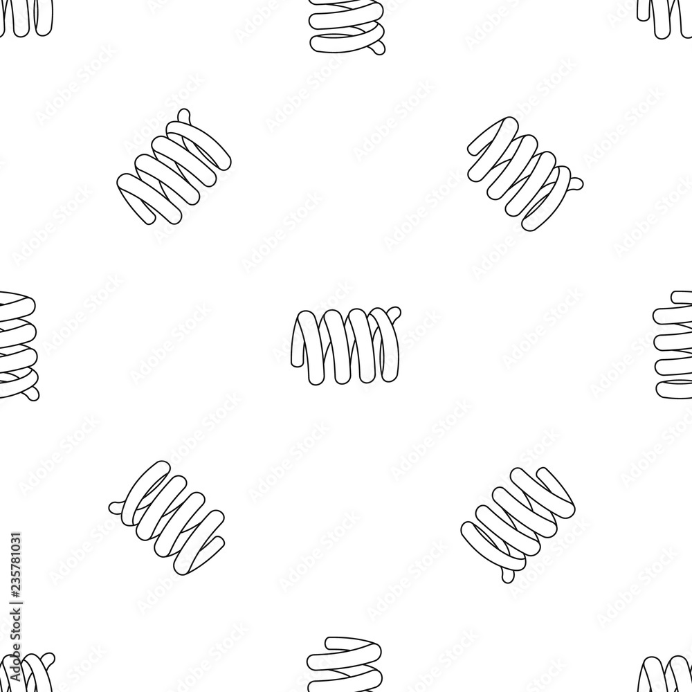 Obraz premium Wire coil pattern seamless vector repeat geometric for any web design