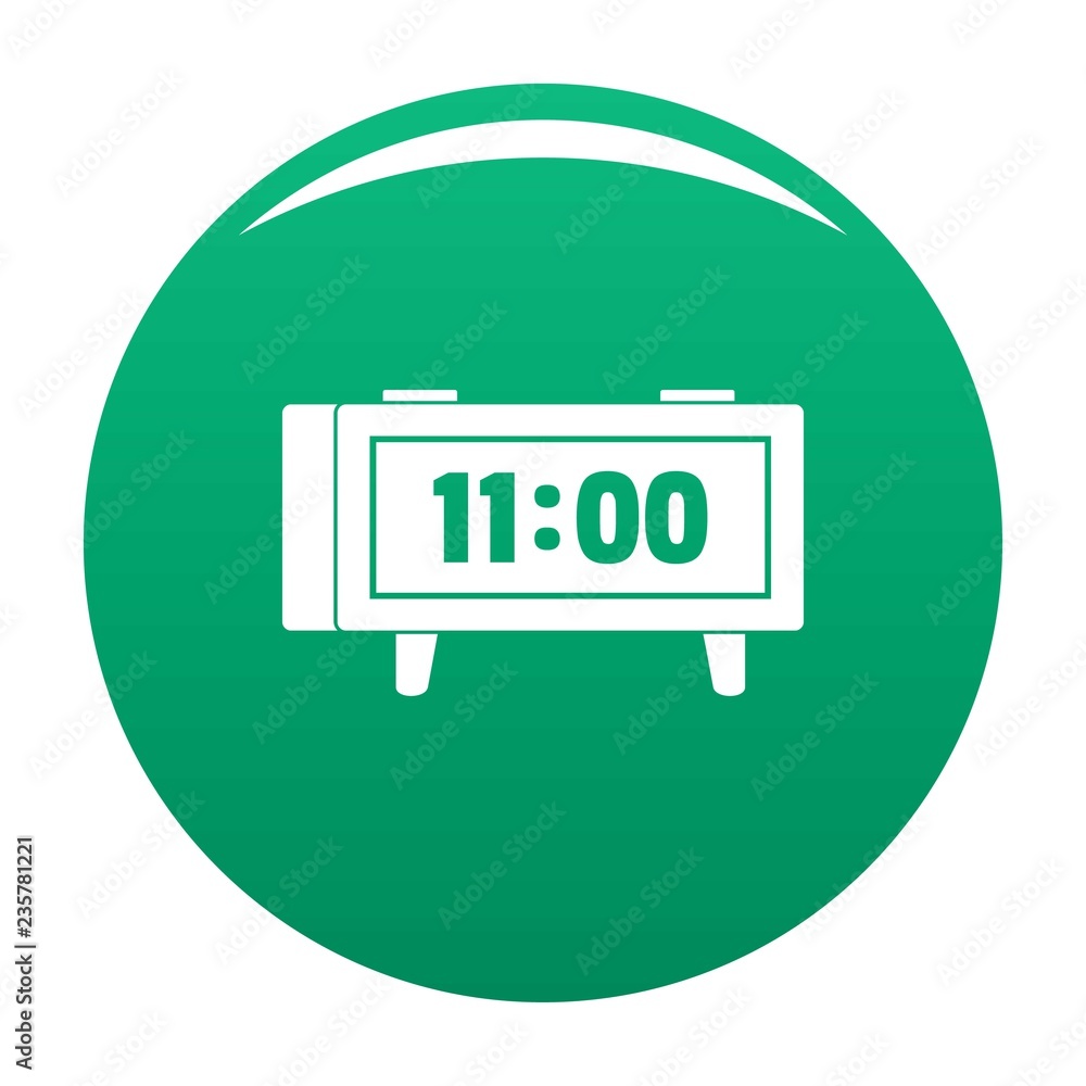Alarm clock retro icon. Simple illustration of alarm clock retro vector icon for any design green Alarm clock retro icon. Simple illustration of alarm clock retro vector icon for any design green