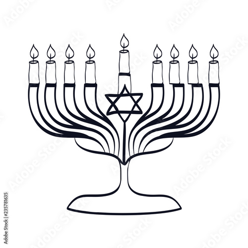 jewish candlestick isolated icon