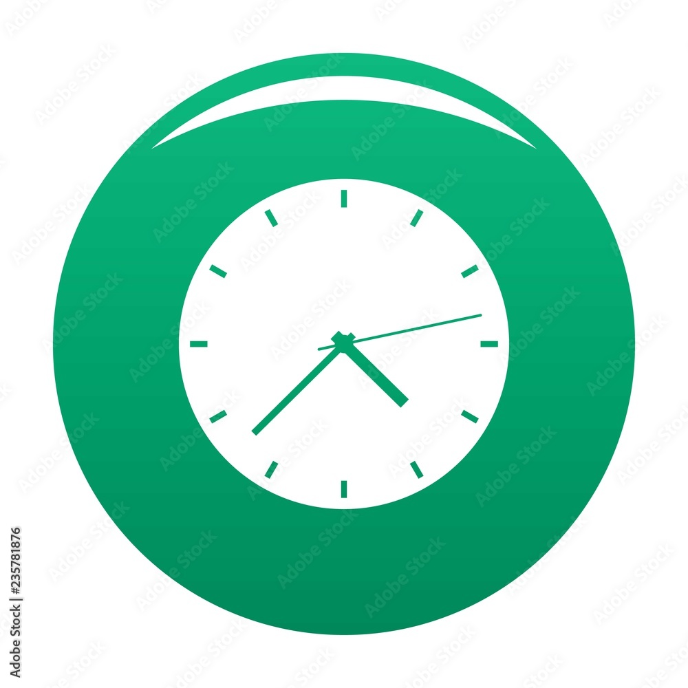 Clock modern icon. Simple illustration of clock modern vector icon for any design green Clock modern icon. Simple illustration of clock modern vector icon for any design green
