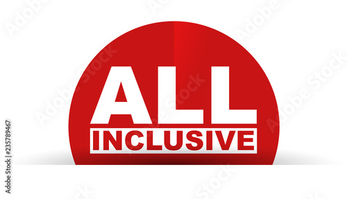 red vector banner all inclusive