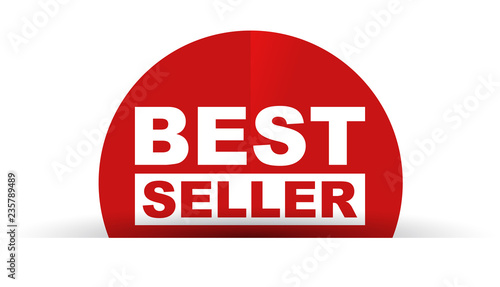 red vector banner best seller