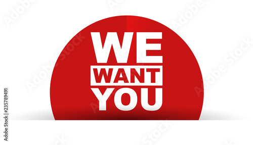 red vector banner we want you