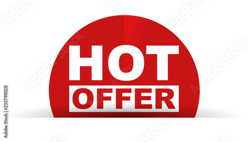 red vector banner hot offer