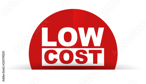 red vector banner low cost