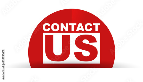 red vector banner contact us