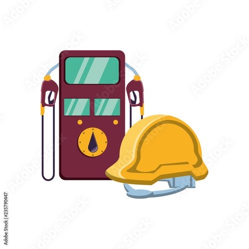 gasoline dispenser service station with helmet