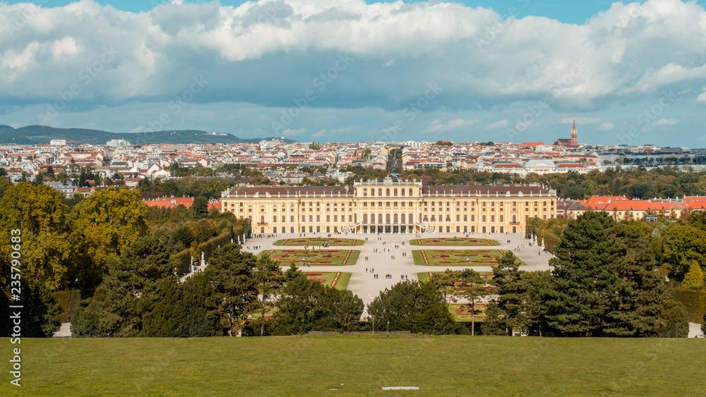 Jardins de um palácio antigo de Viena na Áustria
