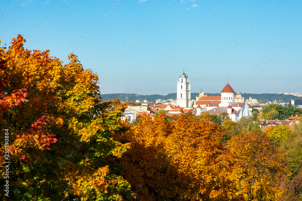 Old Town Behind Autumn Leaves - Vilnius, Lithuania