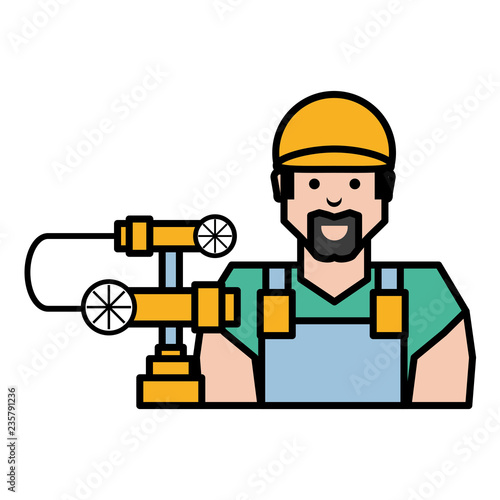 pipeline petroleum with worker character