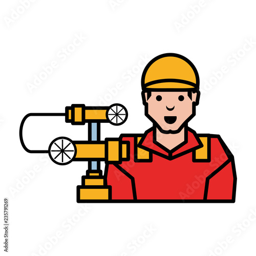 pipeline petroleum with worker character