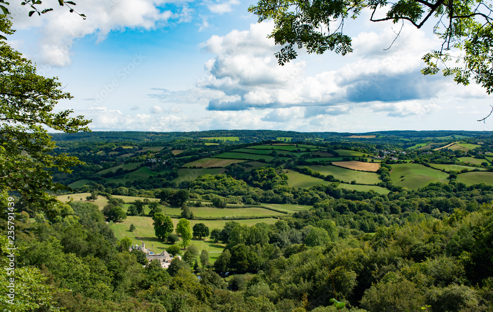 View over South Devon from Canonteign Falls - Devon, England