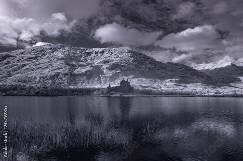 Kilchurn Castle looms beside Loch Awe, Scotland