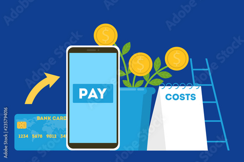 Mobile payment concept. Money transaction on digital device