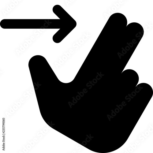 Right swipe with two fingers