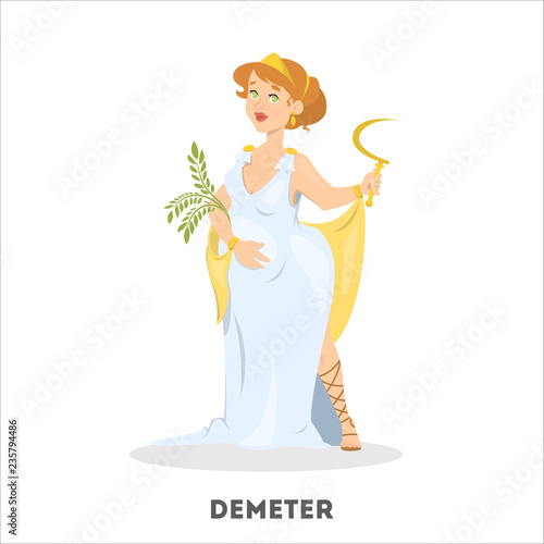 Demeter greek goddess from ancient mythology. Female character