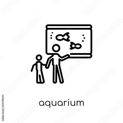 Aquarium icon. Trendy modern flat linear vector Aquarium icon on white background from thin line Activity and Hobbies collection