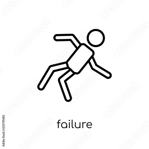 Failure icon. Trendy modern flat linear vector Failure icon on white background from thin line Activity and Hobbies collection