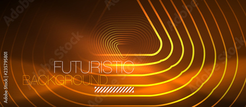 Color shiny neon lights background with abstract lines